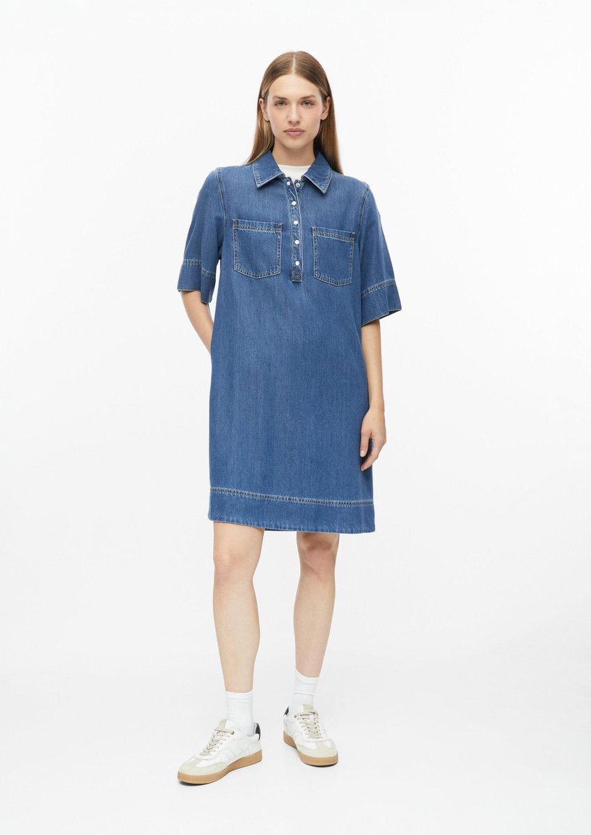 Kurzes Kleid mit umgeschlagenem Kragen weit geschnitten Damen s.Oliver