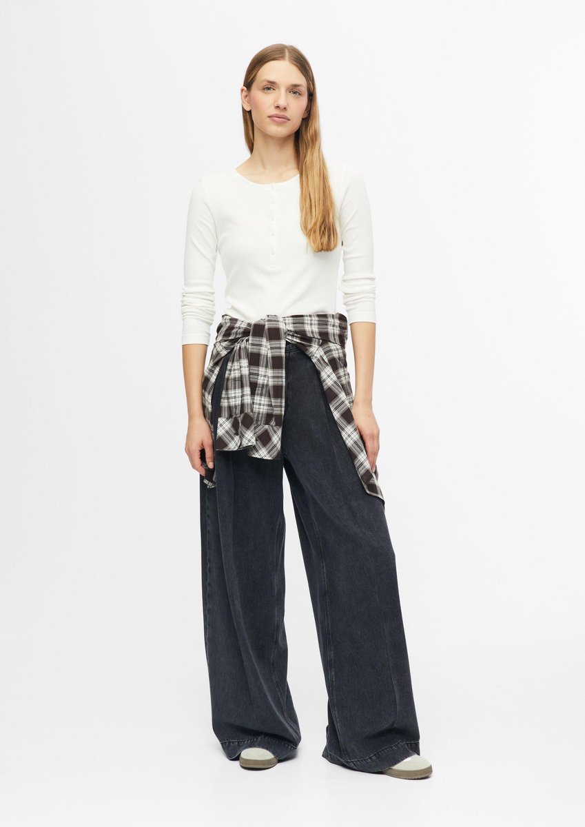 Jeans Weite Beinform Hochrise Extra mit Falten Damen s.Oliver