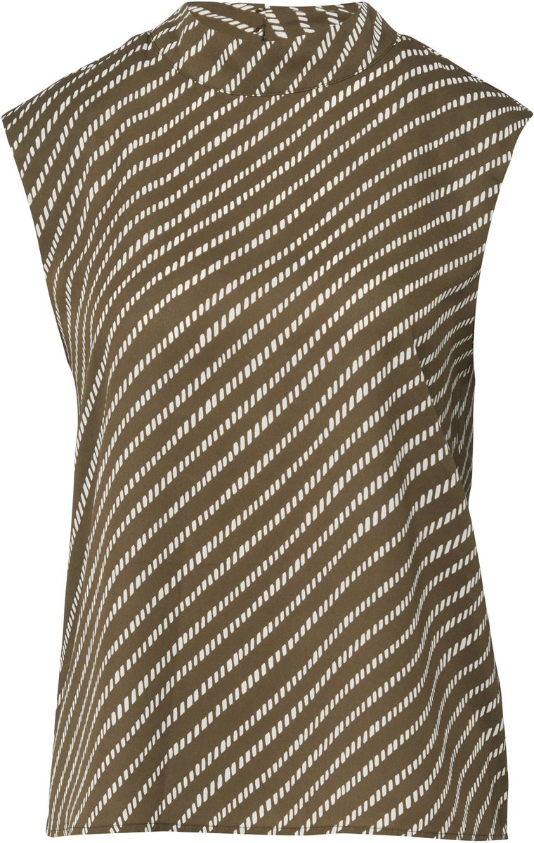 Ärmellose Bedruckte Chiffonbluse mit Schulterpolstern Damen COMMA