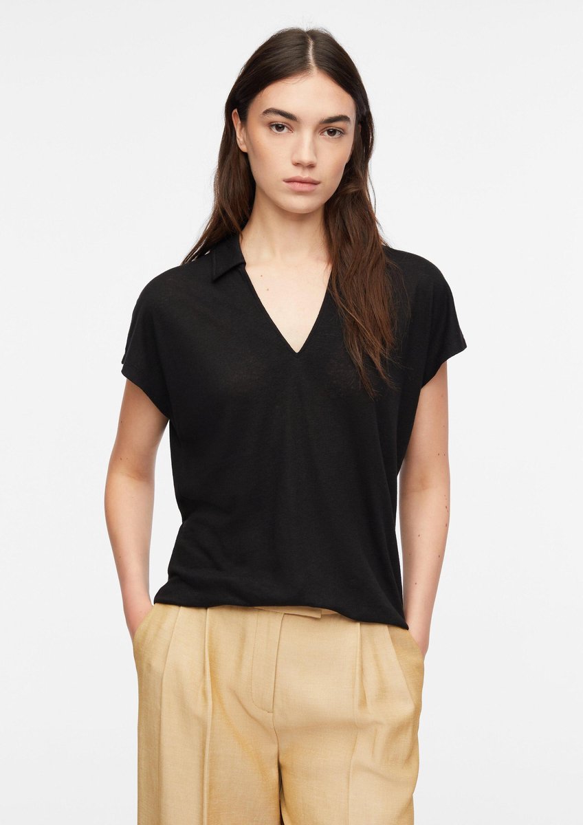 T-Shirt Poloshirt aus Leinen-Mix Damen COMMA