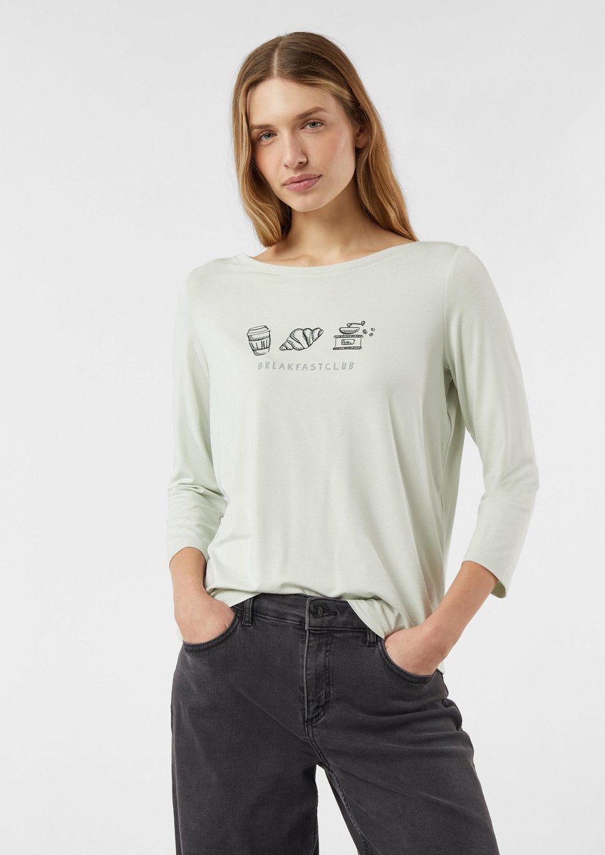 3/4-Ärmel Jersey T-Shirt Bootsausschnitt Damen COMMA