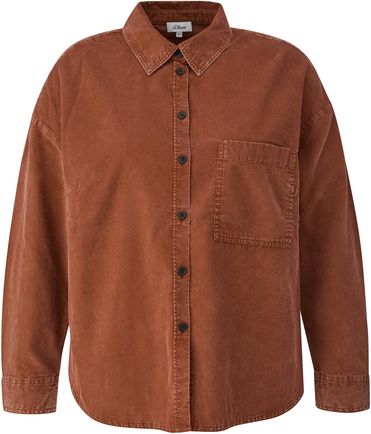 Bluse Relaxed Fit mit Hemdkragen und Brusttasche für Damen s.Oliver