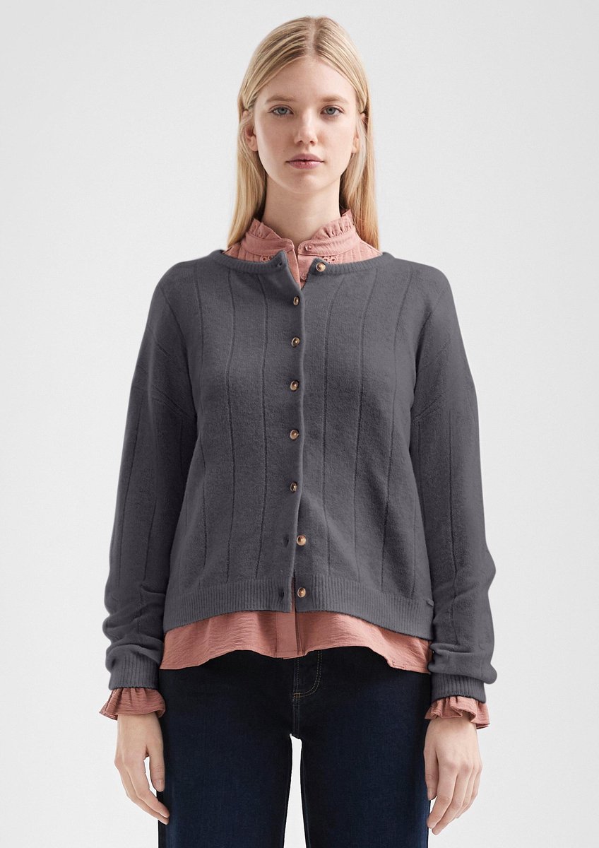 Dicker Cardigan mit Knöpfen für Frauen QS