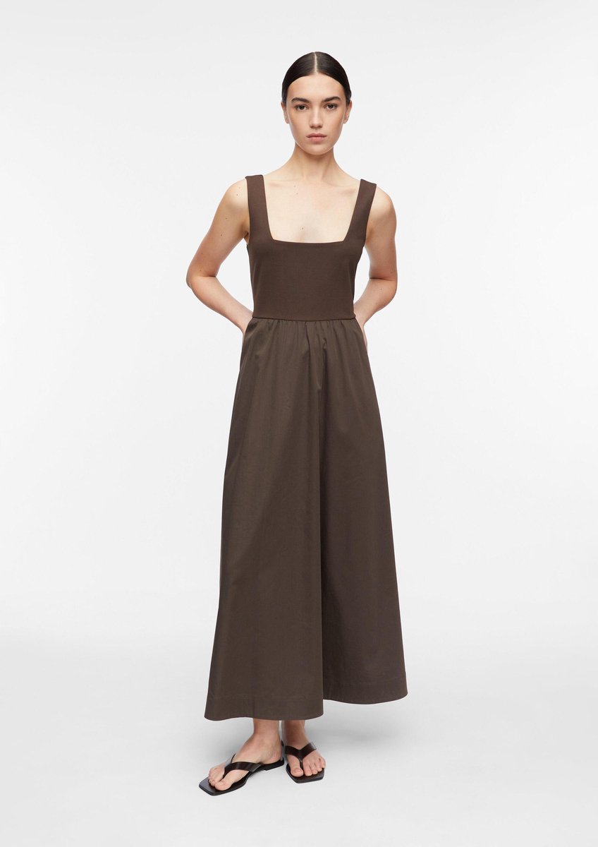 Lange Midikleid aus Materialmix für Damen COMMA