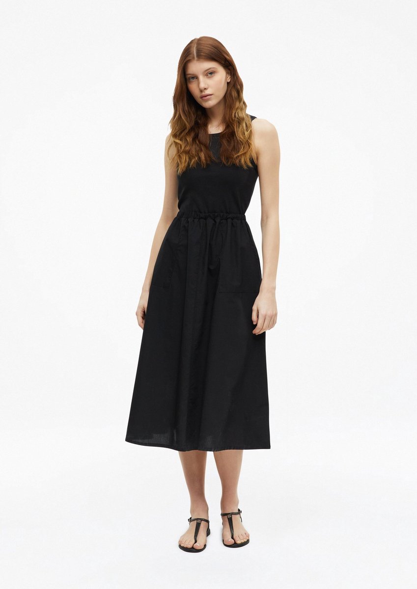 Midi-Kleid aus Mischgewebe mit seitlichen Nähten und aufgesetzter Tasche Damen s.Oliver