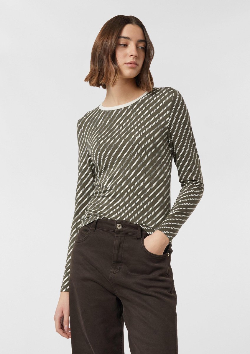 Langarm-T-Shirt mit Allover-Print Damen COMMA