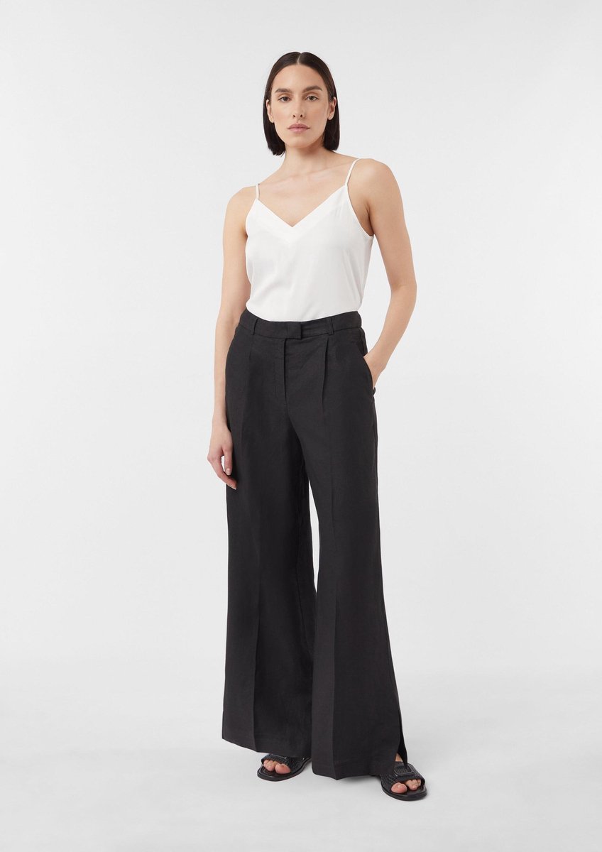 Marlène Stil Leinen Schlupfhosen mit Schlitz Damen COMMA