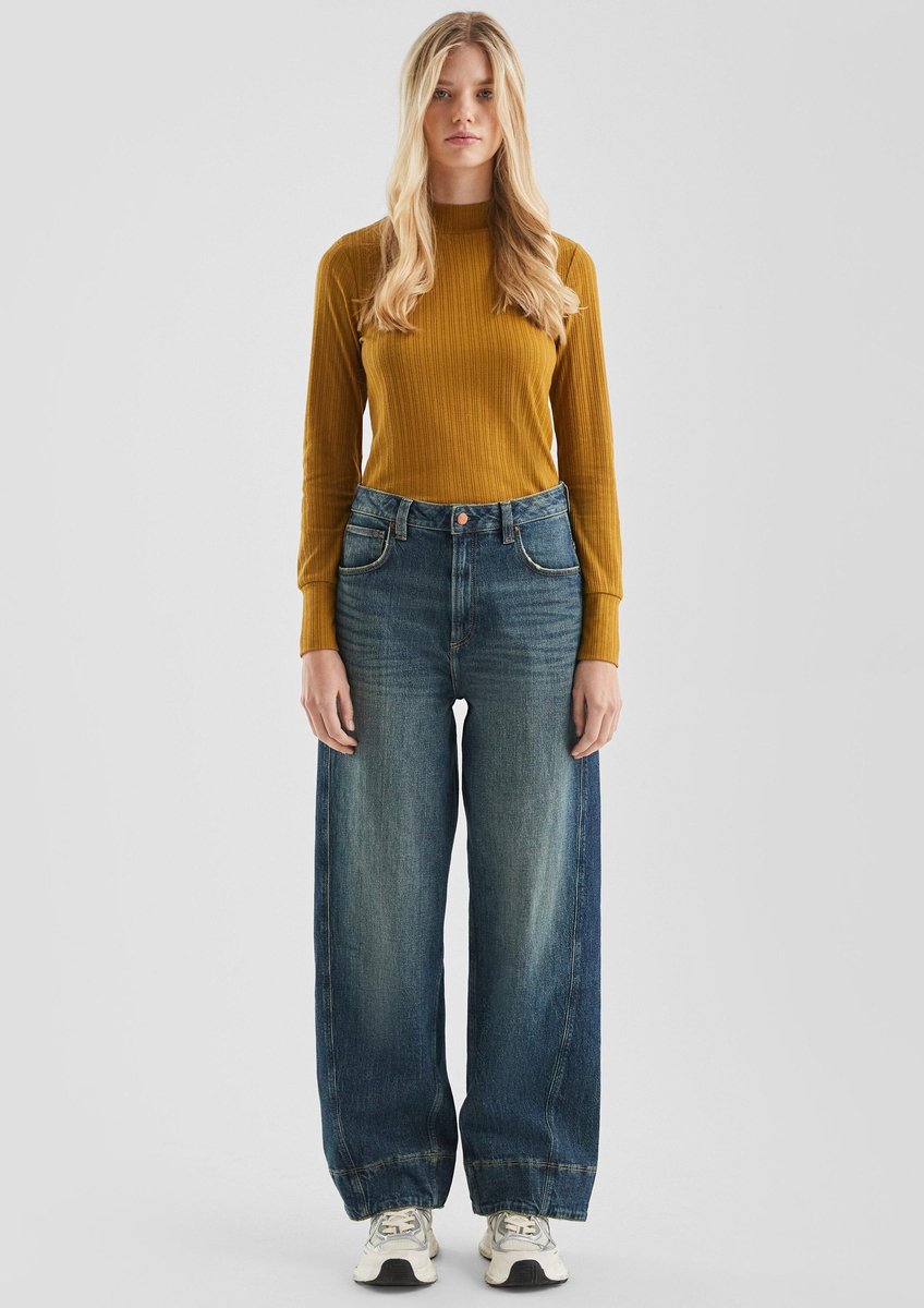 Baggy Balloon Hochbund Jeans Weite Beine Damen QS