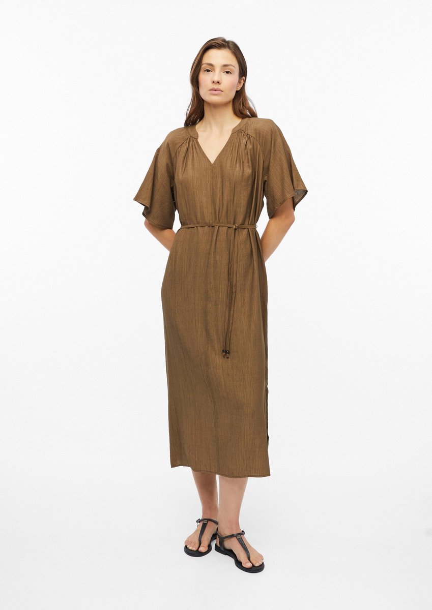 Midi-Robe mit Raffung und Bindegürtel, lässiger Schnitt, für Damen s.Oliver