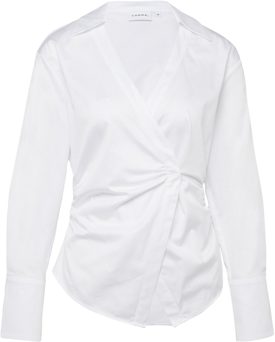 Damen Satin-Cotton Blusenhemd mit Druckknopfverschluss COMMA