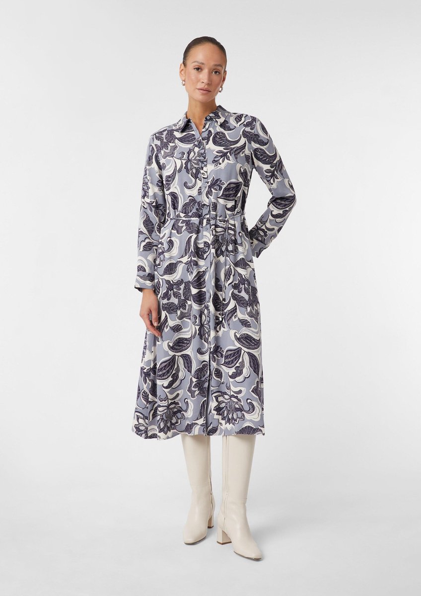 Kleid mit Knopfleiste und verstellbarem Saum für Damen COMMA