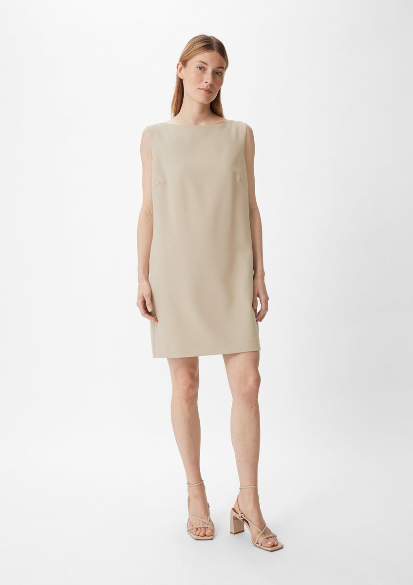 Damen Stretch-Piqué-Kurzkleid mit Boots-Ausschnitt COMMA