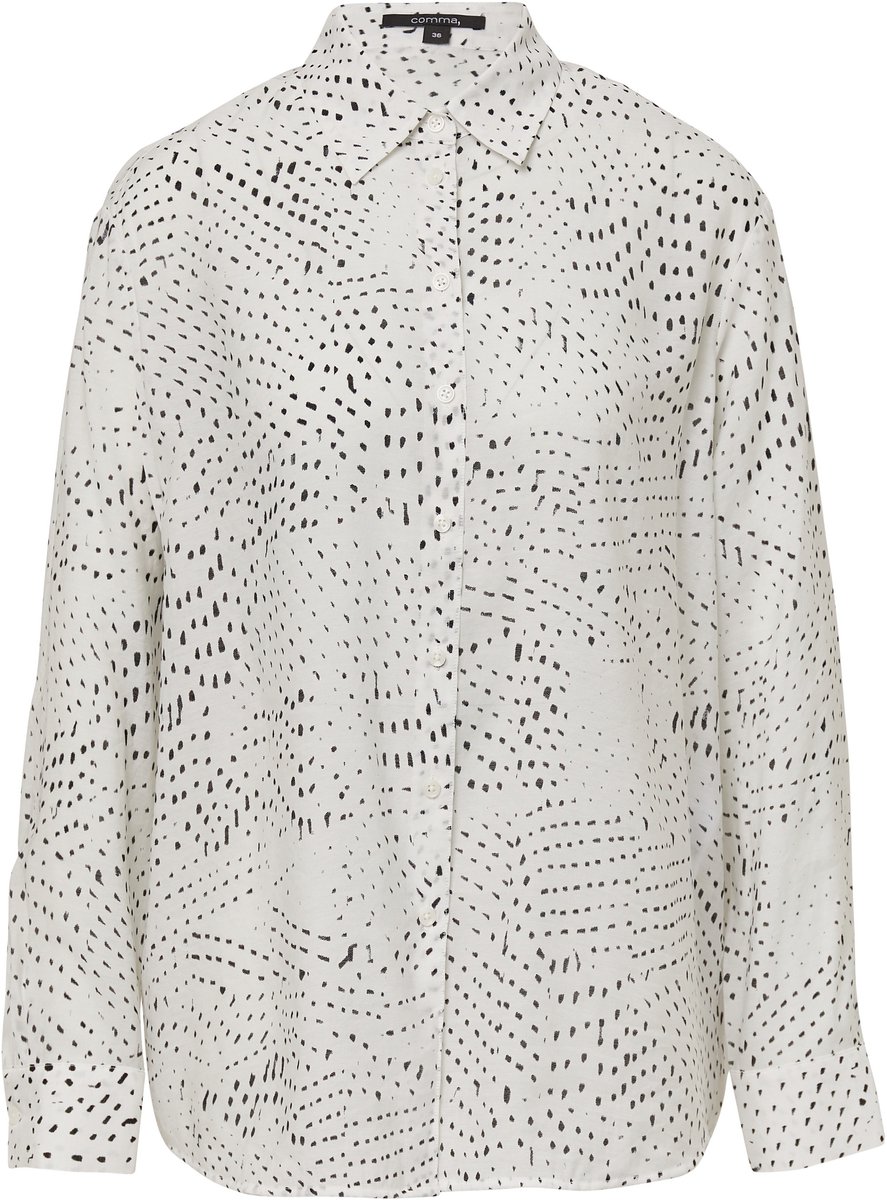Langärmlige Bluse aus Ramie mit Ganzflächigem Muster für Damen COMMA