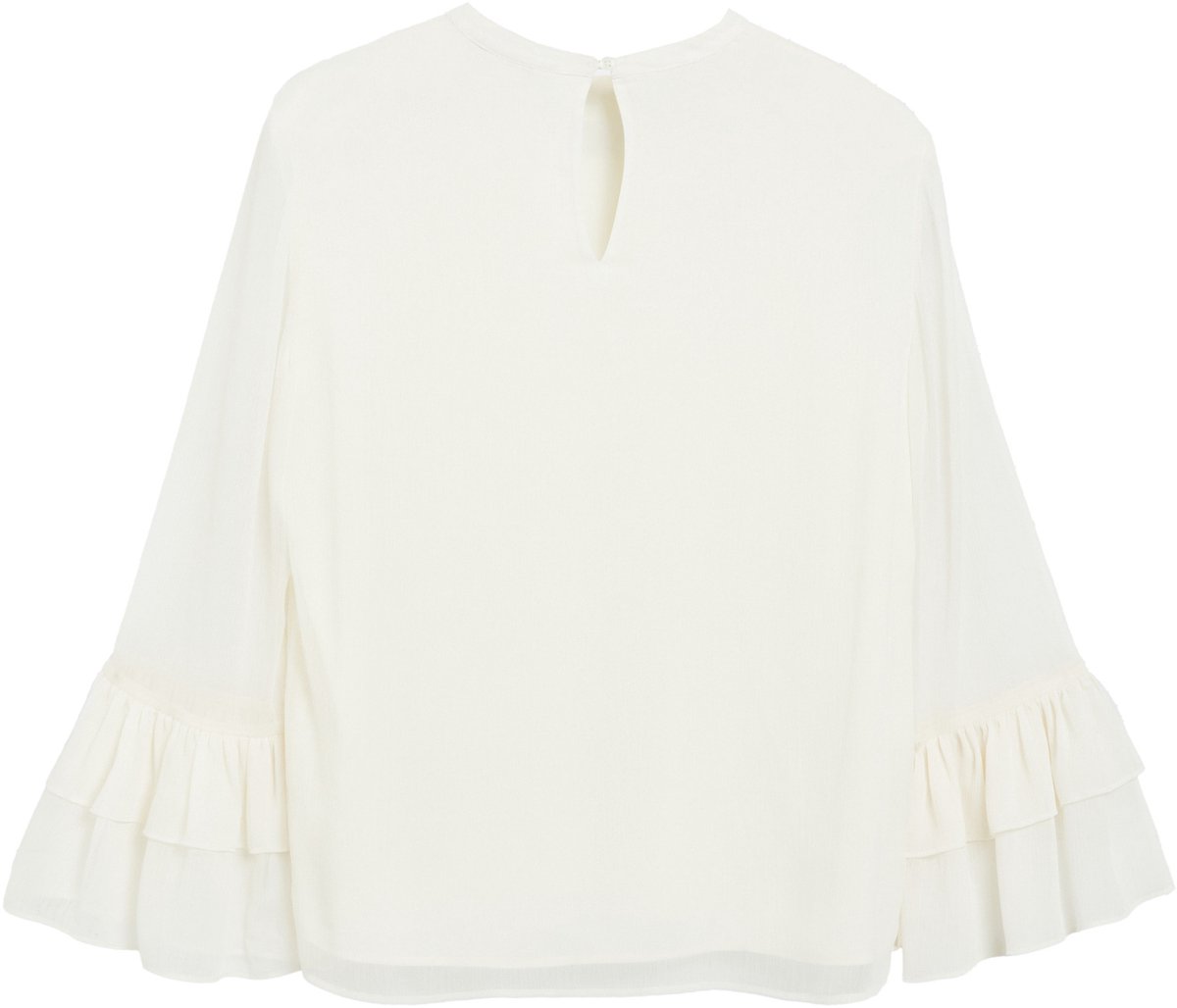 Strukturierte Chiffonbluse mit Volantärmeln für Damen COMMA