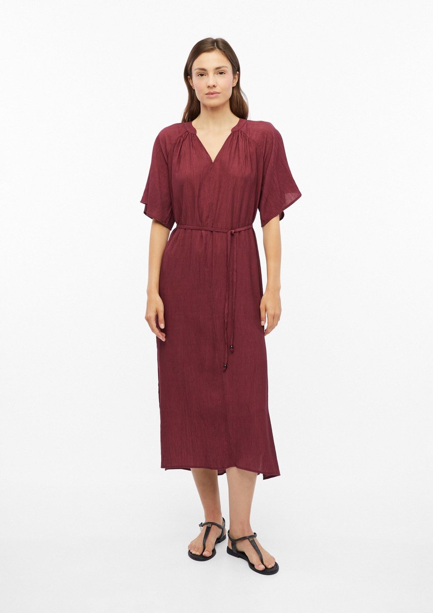 Midi-Robe mit Raffung und Bindegürtel, lässiger Schnitt, für Damen s.Oliver