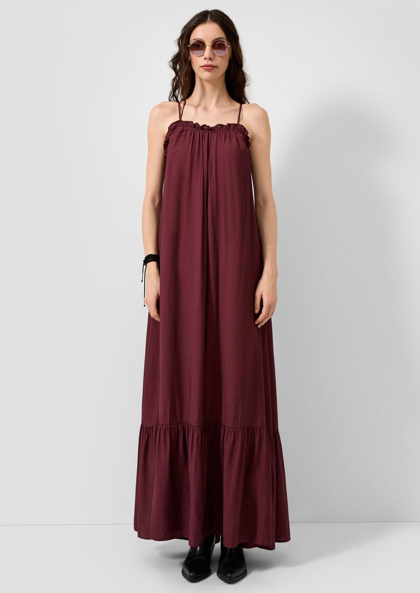 Fließendes Maxikleid mit Volant-Saum für Frauen QS