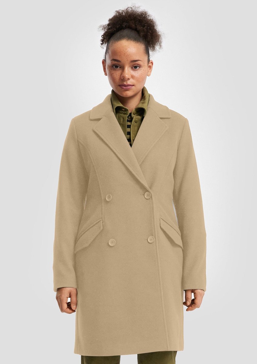 Wolloptik Reverskragen Blazer für Damen QS