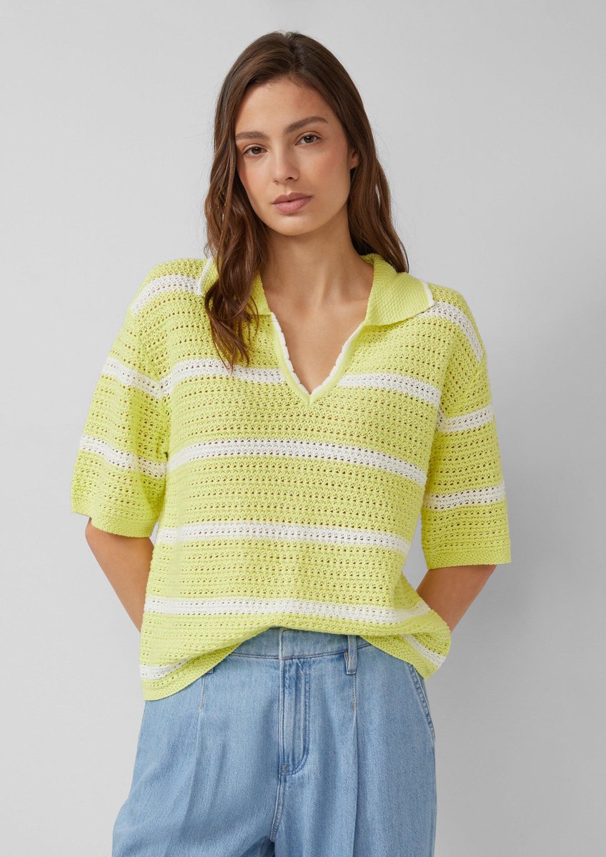 Pull aus Baumwollmischung mit V-Ausschnitt Damen s.Oliver