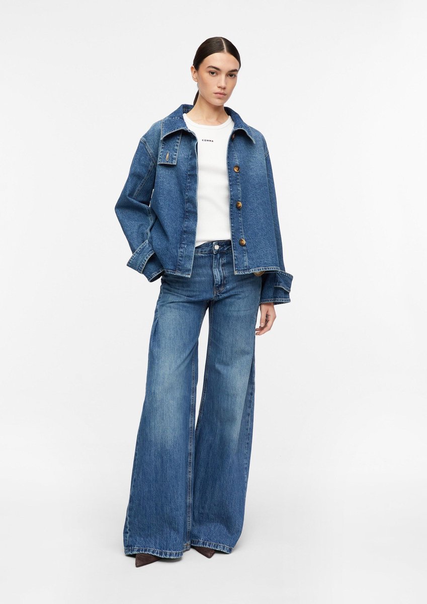 Tapered Jeans mit fünf Taschen hohe Taille Damen COMMA