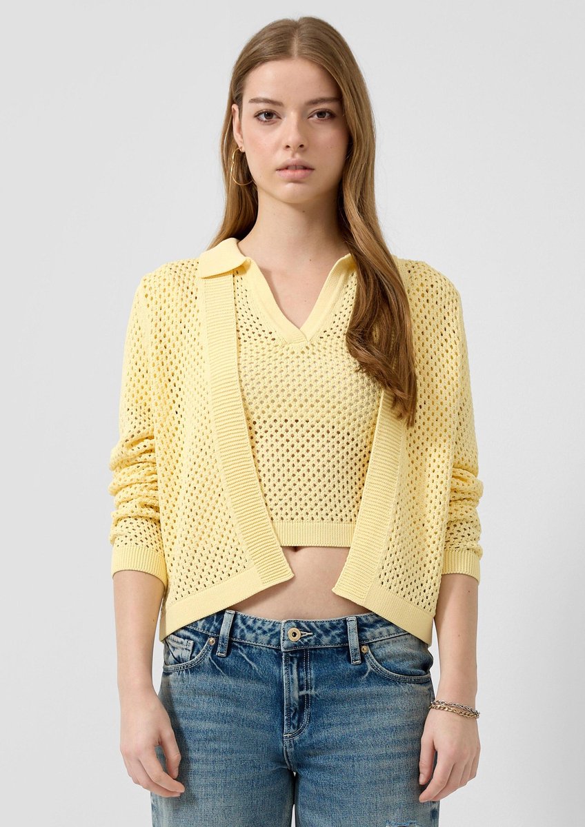 Damen-Cardigan mit Lochmuster QS