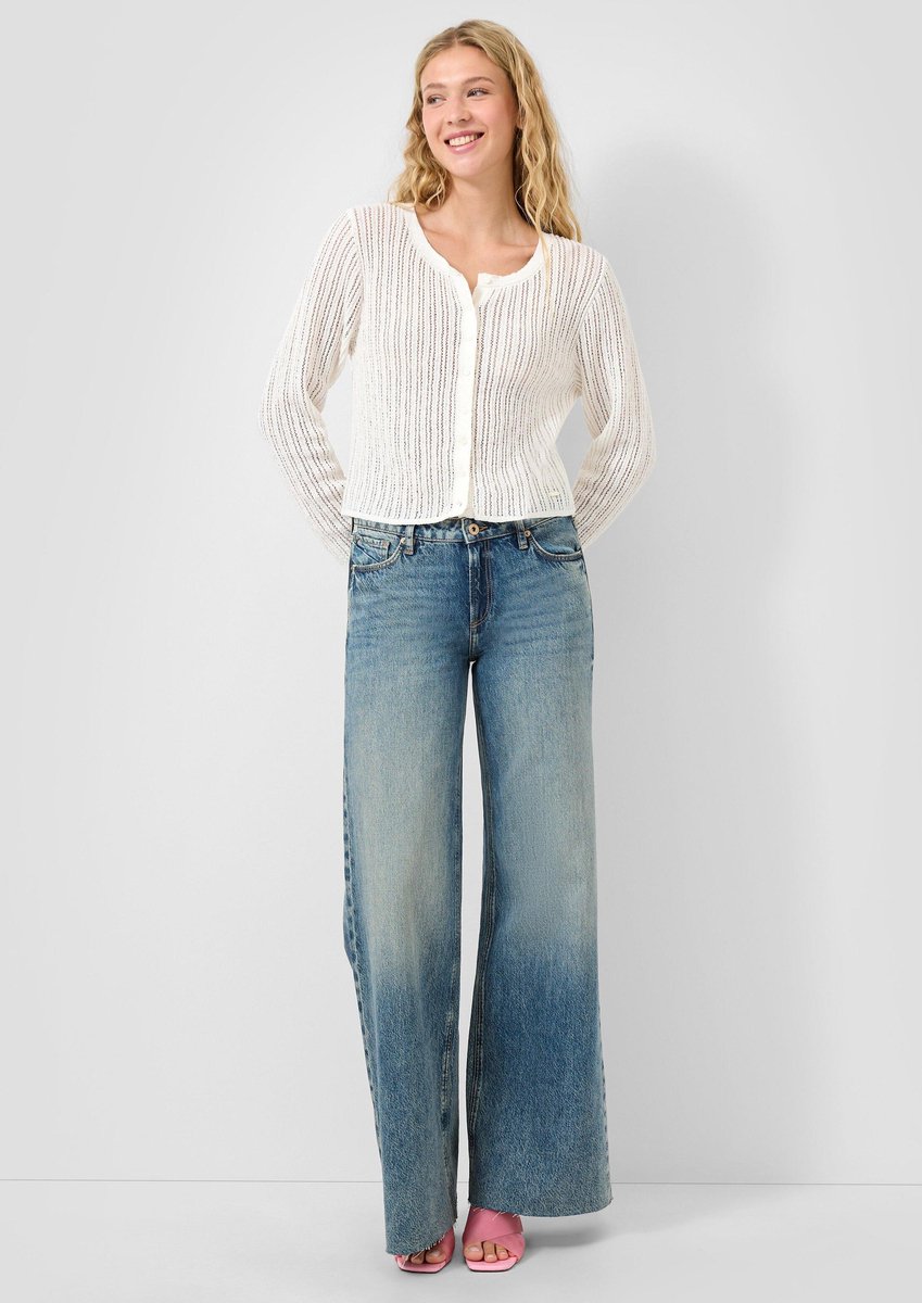 Jeans Wide Leg fünf Taschen roher Saum Damen QS Catie