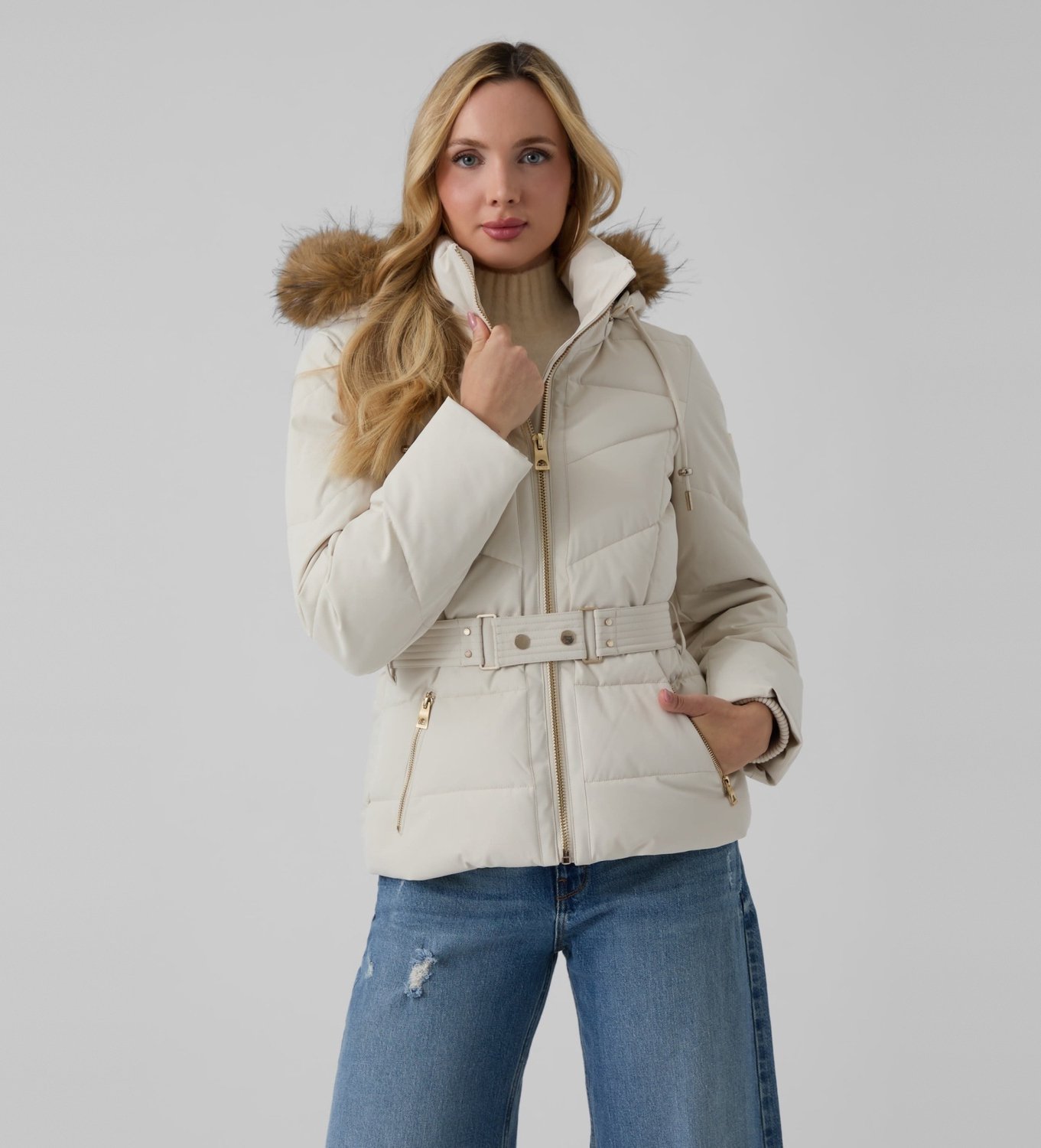 Crop Gürteljacke Damen Guess New Fatema