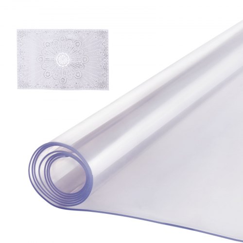 VEVOR Plastic Table Cover, 40 x 80 Inch 2.0 mm Thick Clear Table Protector, Rectangle PVC Desk Mat, Waterproof & Easy Cleaning Desk Pad Tablecloth, for Office Dresser Dining Room Table Night Stand