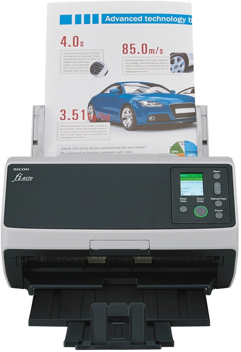 Ricoh fi-8170 ADF + Manual feed scanner 600 x 600 DPI A4 Black. Grey