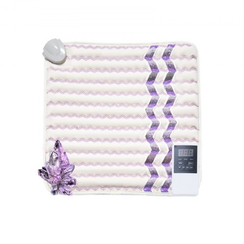 VEVOR Far Infrared Heating Pad, Amethyst Gemstones Heating Mat with Negative Ions, 103-159℉ Hot Gemstone Therapy Mat with 0-720 Min Timer for Back Hip Pain Relief (18 x 18-inch)