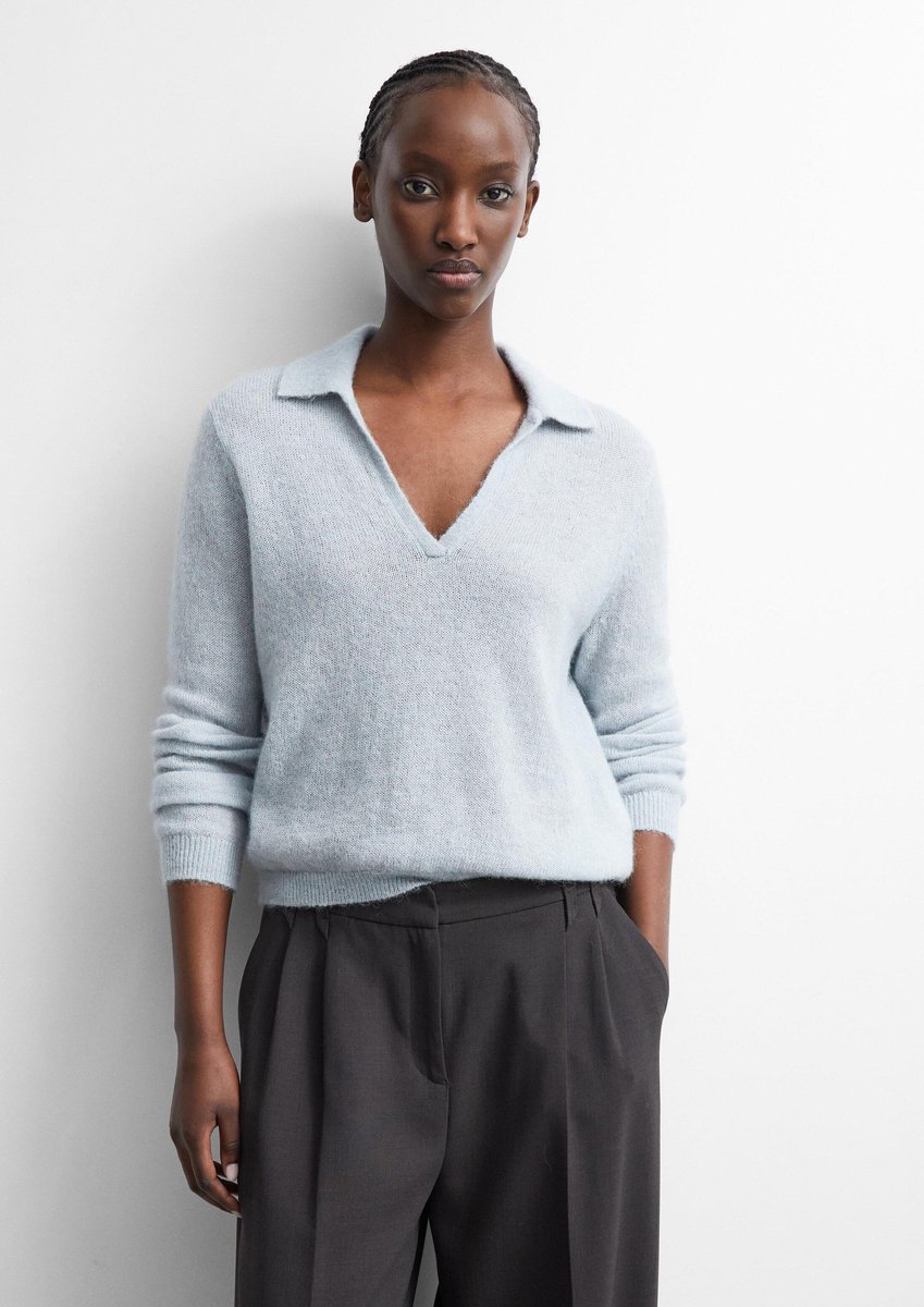 Leichtes Polo-Pullover mit Alpaka-Mix für Damen COMMA