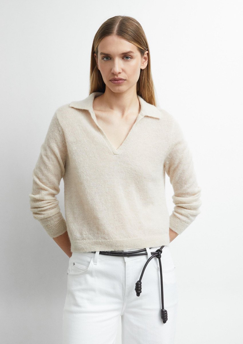 Leichtes Polo-Pullover mit Alpaka-Mix für Damen COMMA