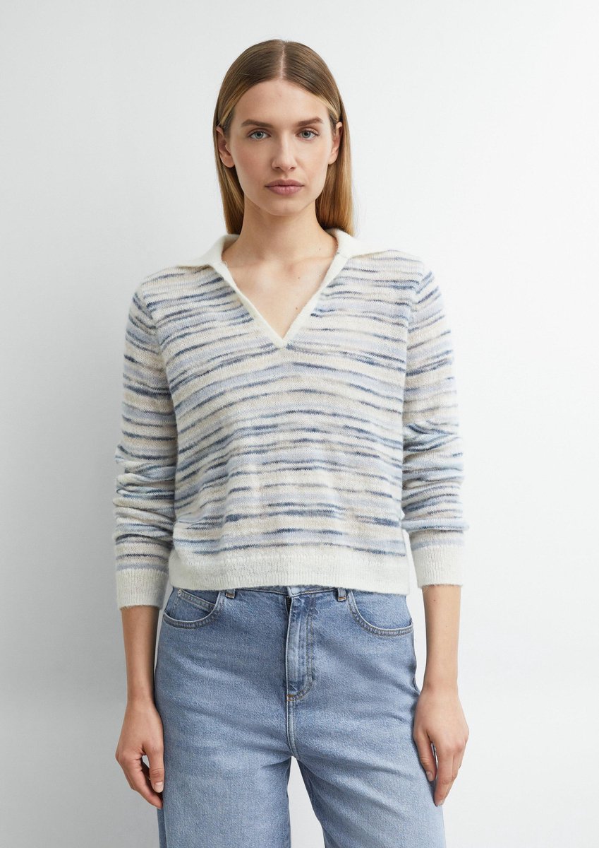 Pull col polo aus gemischter Alpaka-Mischung Damen COMMA