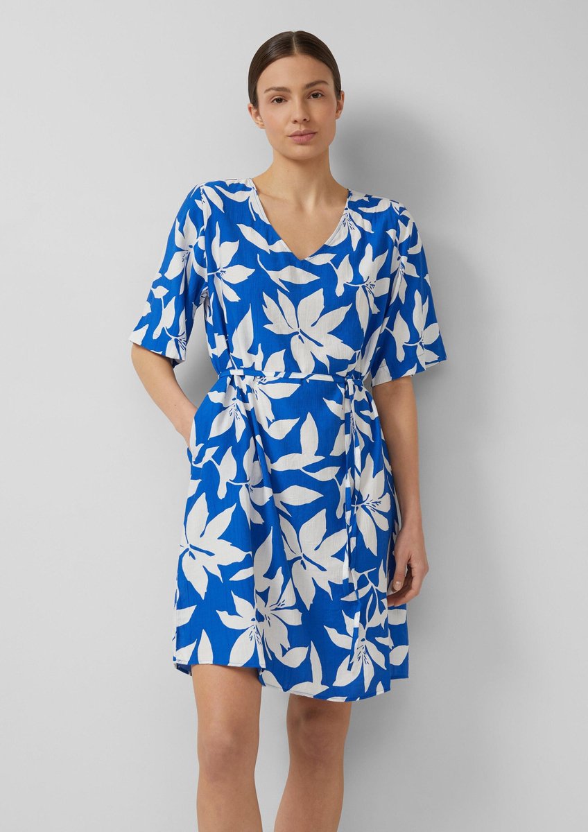 Kleid aus gemischter Viskose mit Allover-Print und Stoffgürtel Damen s.Oliver