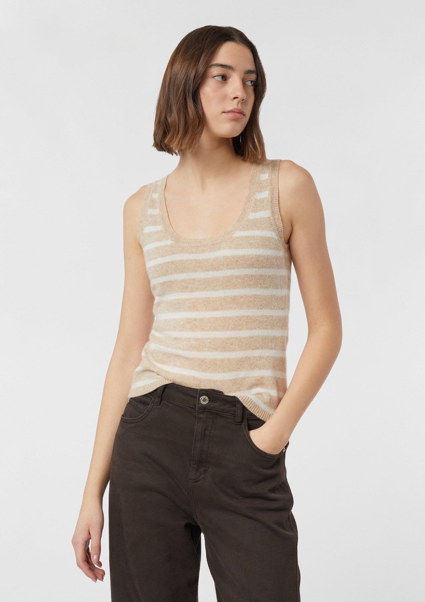 Streifen-Feinstrick-Cachemire-Top Damen COMMA