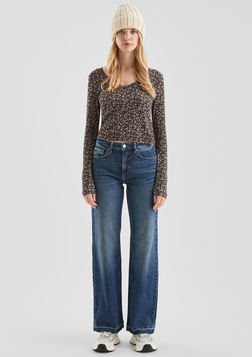 Jeans Wide Leg Hochgeschnitten Damen QS Catie