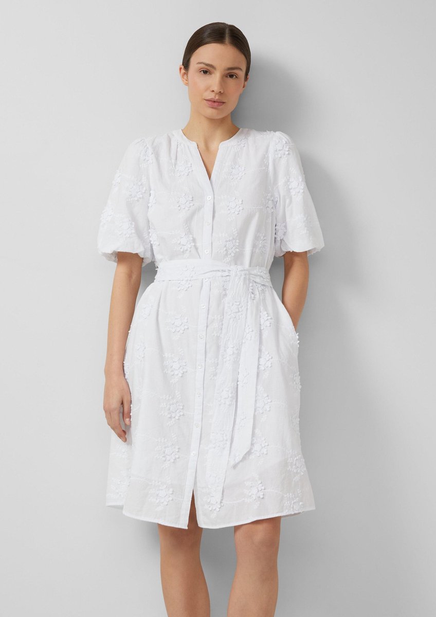 Baumwollkleid mit Raffung und Stoffgürtel Damen s.Oliver