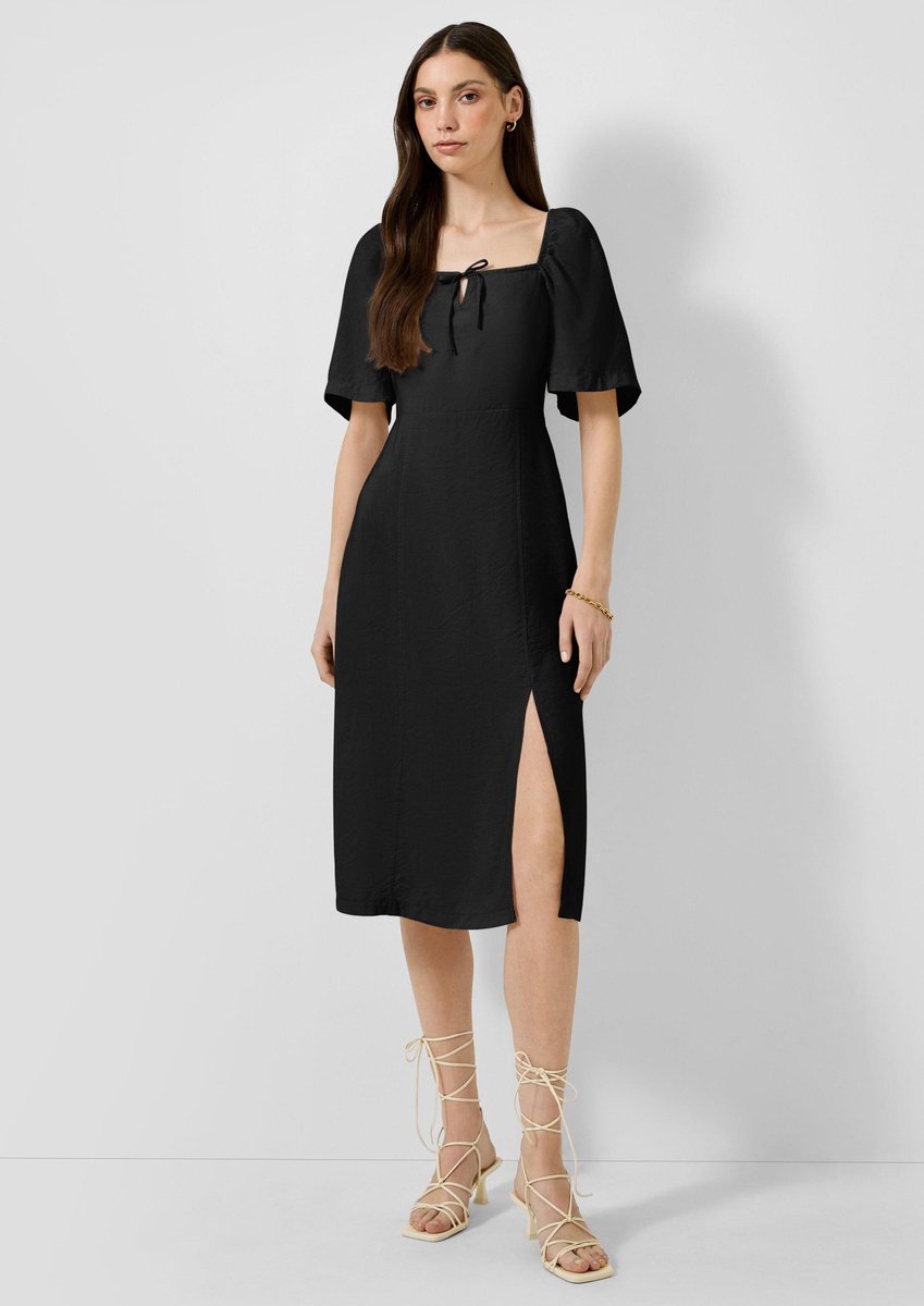 Schulterfreies Wickelkleid mit quadratischem Ausschnitt Damen QS