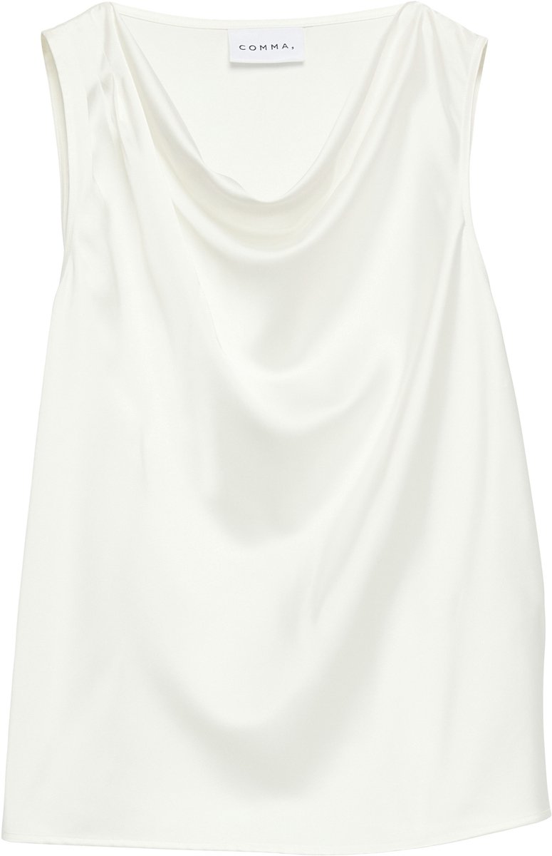 Satin-Top mit Wickelausschnitt und Falten für Damen COMMA
