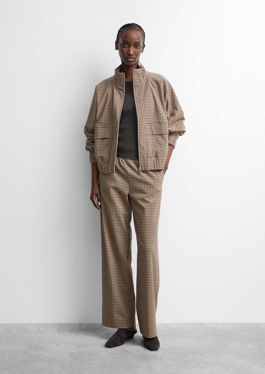 Karottenhose mit Karomuster und elastischem Bund Damen COMMA