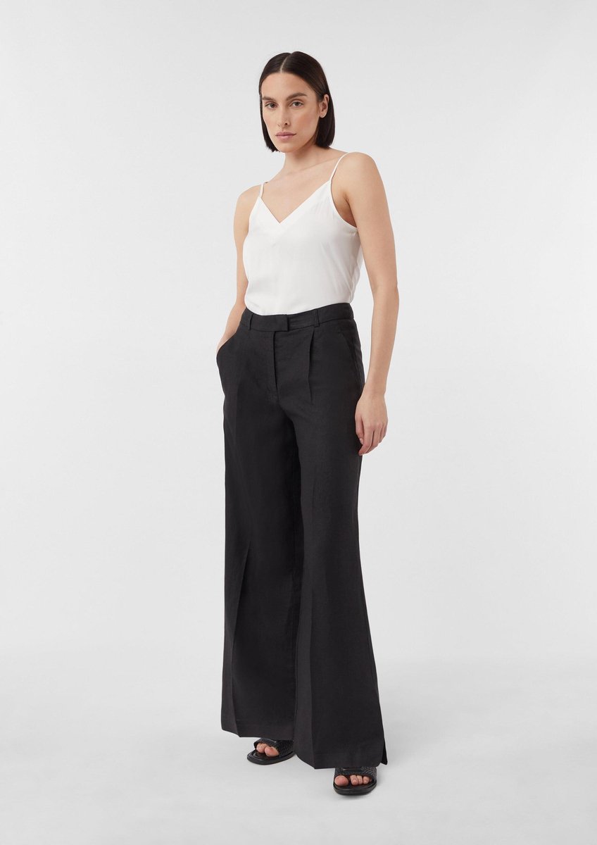 Marlène Stil Leinen Schlupfhosen mit Schlitz Damen COMMA