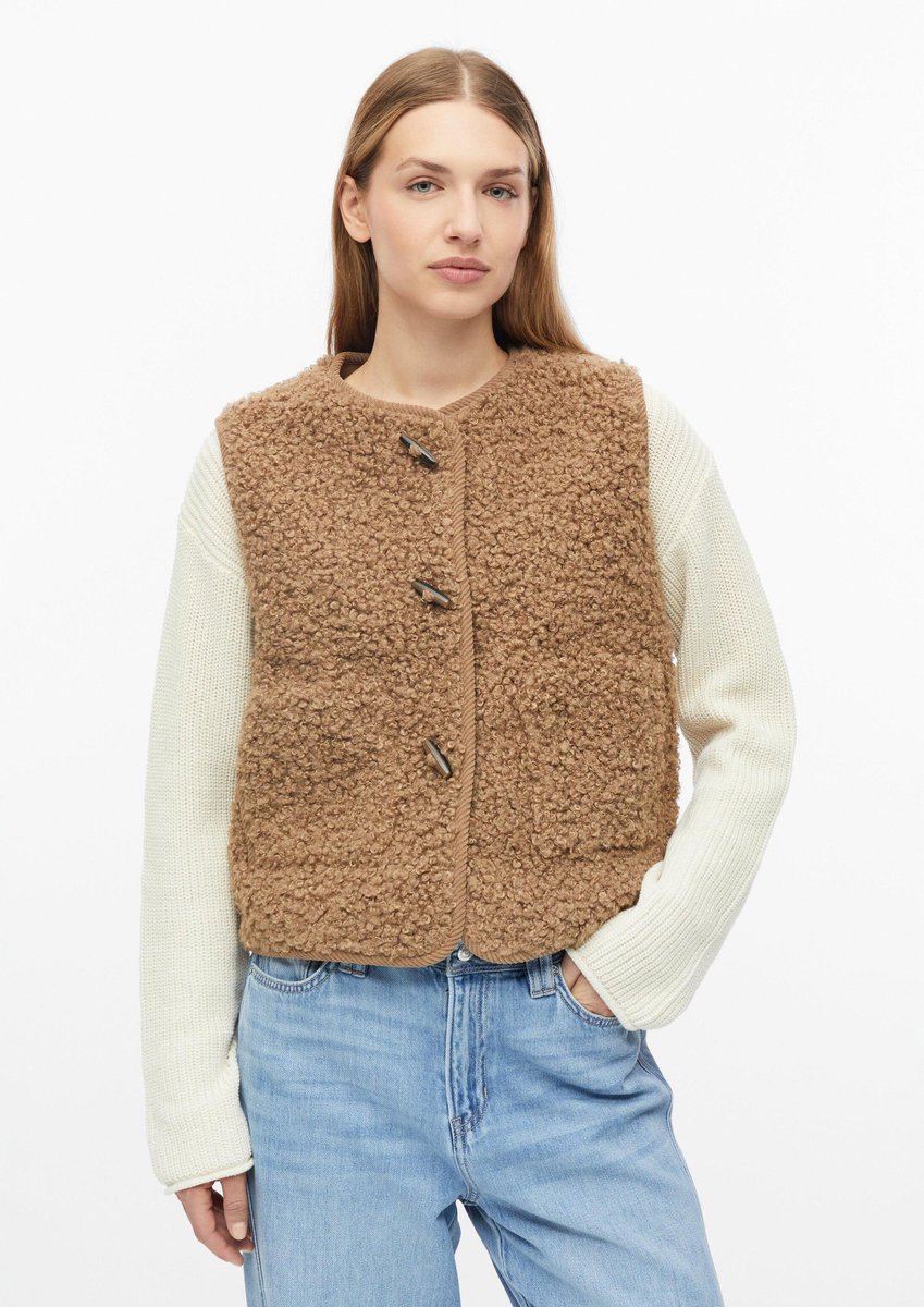 Weste ohne Ärmel Teddy mit Boucle für Damen s.Oliver