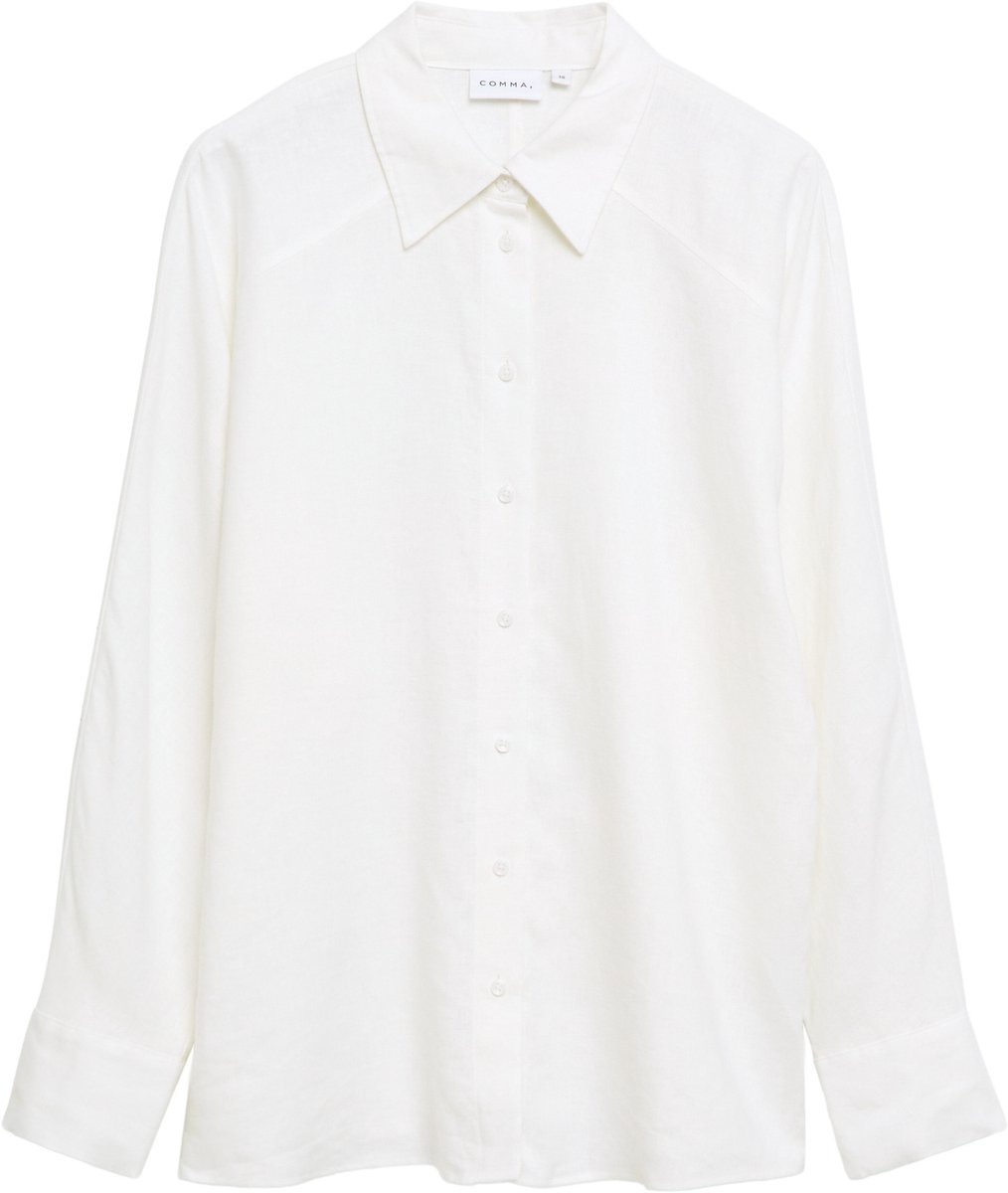 Langärmlige, knöpfbare Bluse aus Leinenmix für Damen COMMA