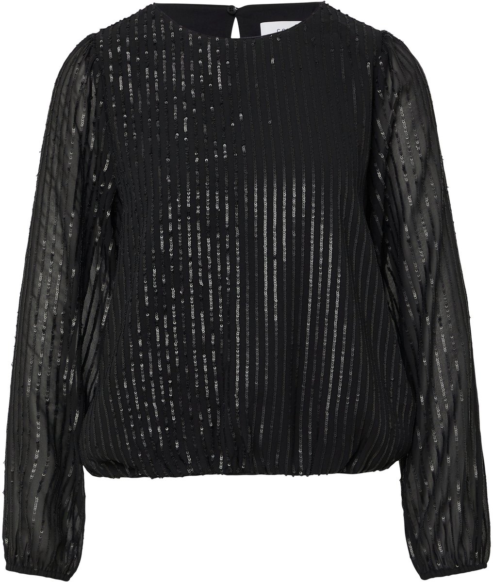 Bluse mit langen Ärmeln und Pailletten und V-Ausschnitt für Damen COMMA