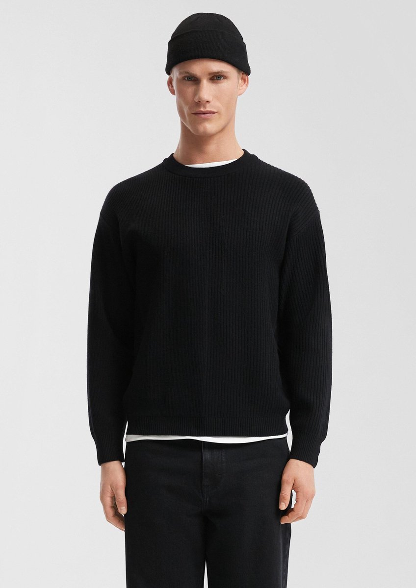 Pull mit geripptem Overlay QS