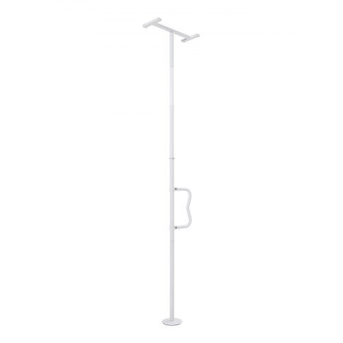 VEVOR Floor-to-Ceiling Transfer Pole, Tension Mounted Bathroom Grab Bar with Anti-Slip Curve Handle, 300 Lbs Capacity Security Pole for Elderly, Ideal Senior Safety Pole for 7-10 Ft Ceilings, White
