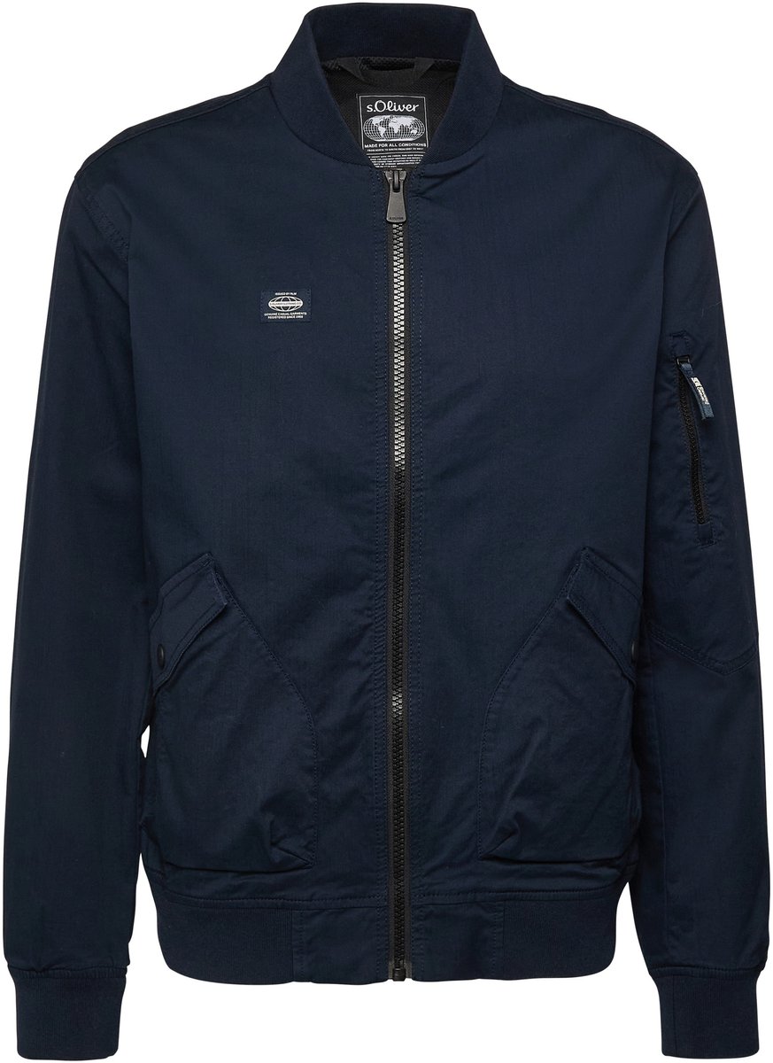 Robuste Twilljacke mit Bomberkragen und gerippten Bündchen s.Oliver