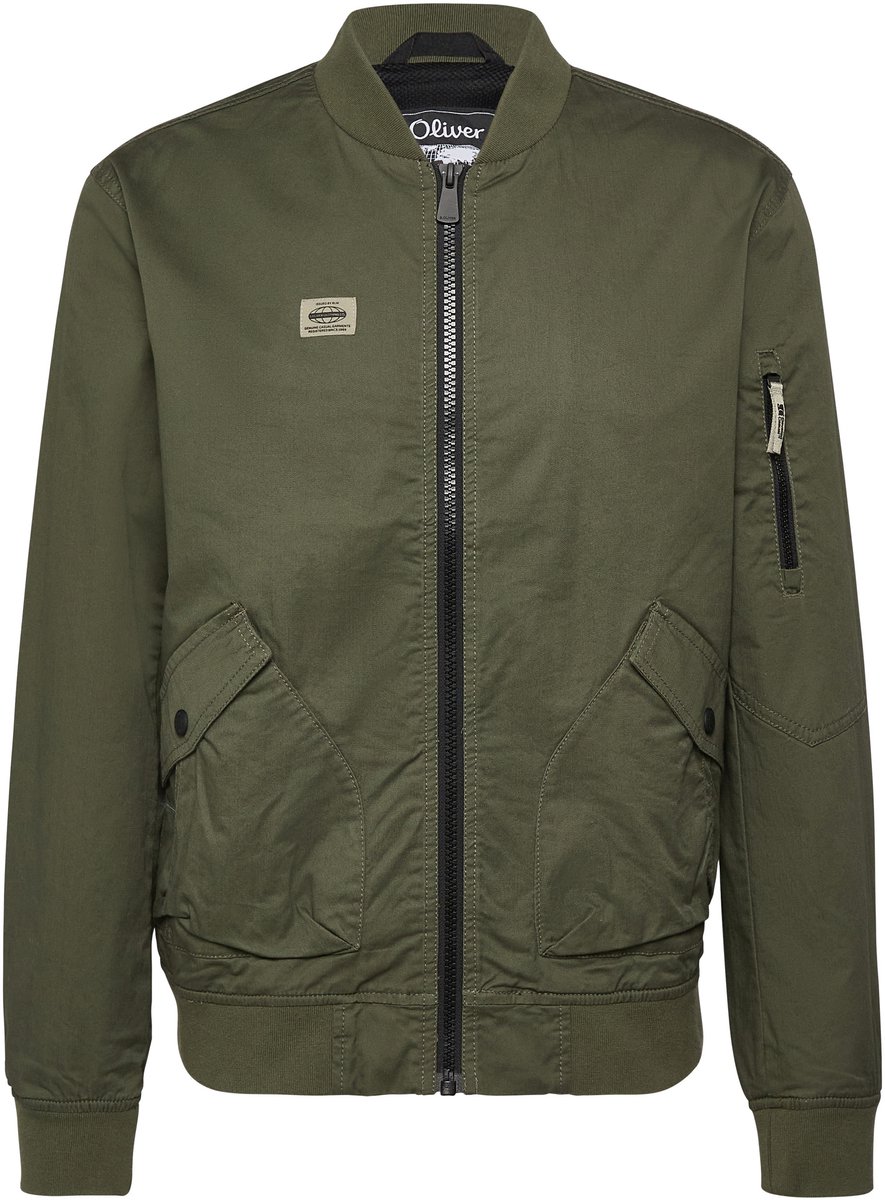 Robuste Twilljacke mit Bomberkragen und gerippten Bündchen s.Oliver