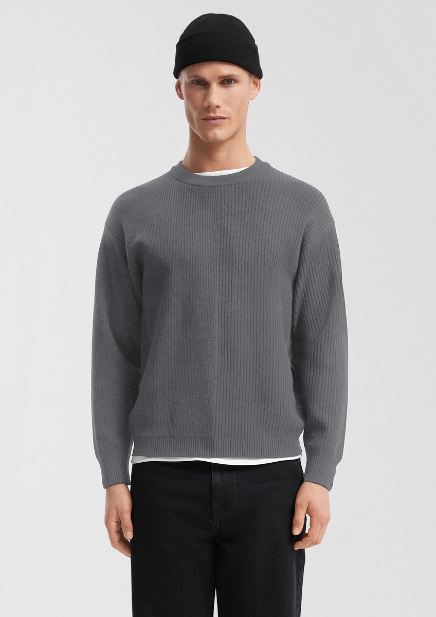 Pull mit geripptem Overlay QS