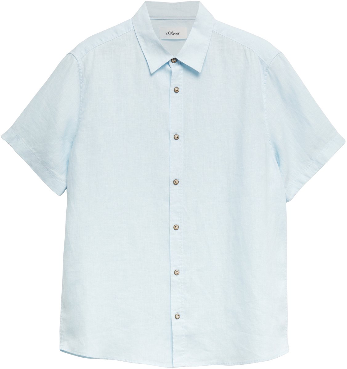 Leichte Leinenbluse mit italienischem Kragen und abgerundetem Saum s.Oliver