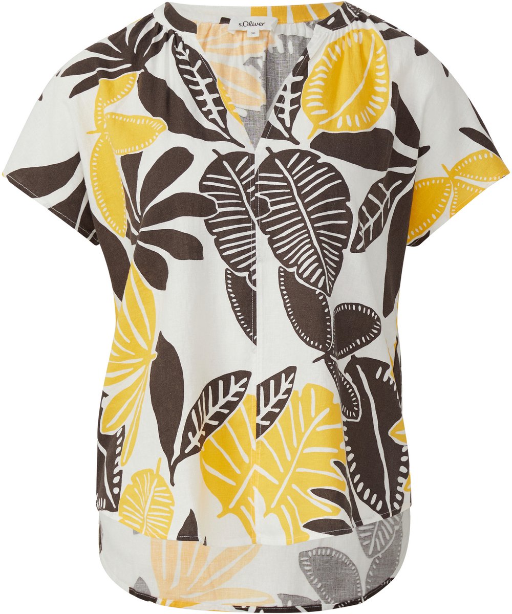 Ärmellose Bluse aus gemischtem Leinen lockere Passform Damen s.Oliver